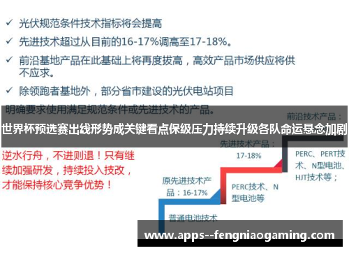 世界杯预选赛出线形势成关键看点保级压力持续升级各队命运悬念加剧